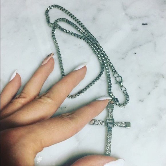 Men's Cross pendant necklace with Swarovski - Picture 4 of 9